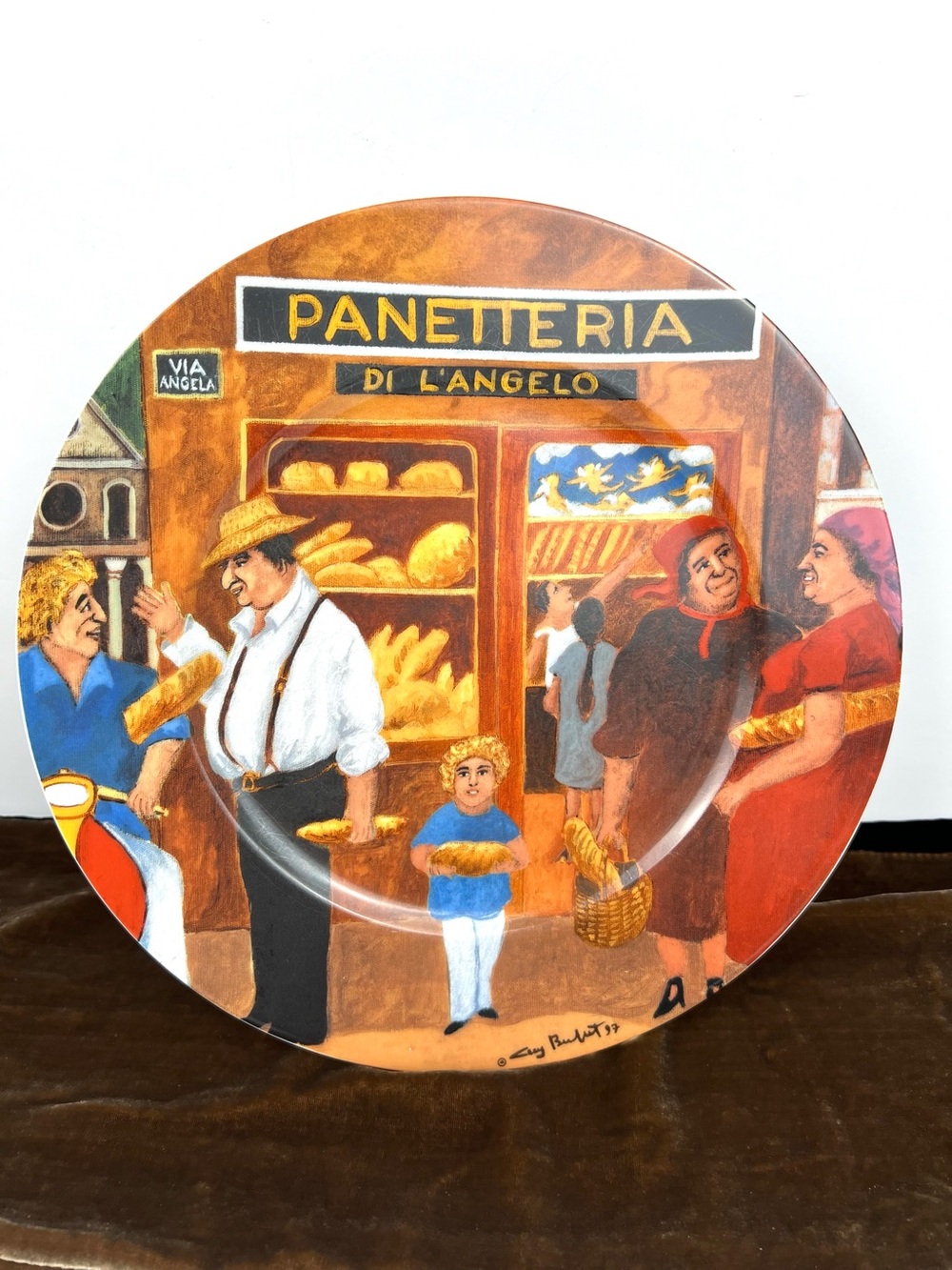 Tuscan Storefronts ‘Panetteria’ Guy Buffet Porcelain Collectible Serving Plate